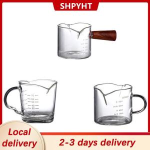 [COD] SHPYHT Local delivery Ship within 24 hours 70 75ml Espresso Shot Glass Double Spout Glass Measuring Cup Heat-Resistant Handle Clear Scale Wine Milk Coffee Measure Jug
