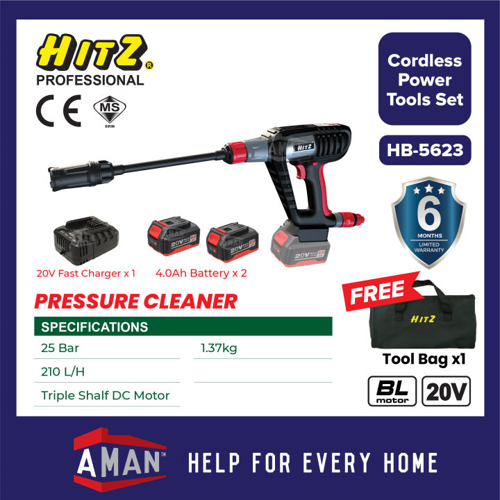 Hitz In Nozzle Triple Shaft Bar Cordless High Pressure Cleaner