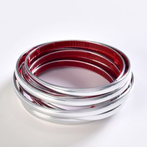 Cuộn Dây Dán PVC Viền Dạng Cong Trang Trí Màu Vàng Bạc Dài 1m
