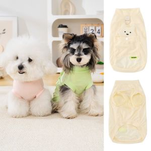 OUTOPEN Lightweight Dog Cooling Vest Thin Breathable Sun Protection Dog Tank Top Fashion Cartoon Bear Sunscreen Clothing Daily Wear