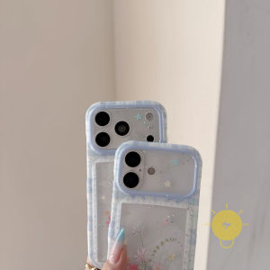 For iPhone 17 Pro Max Case Transparent TPU Grid Glitter Powder Phone Case For 16 15 Cover Aesthetic Korean Cute