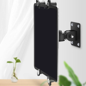Adjustable Wall Mount Mobile Phone Tablet Holder For Phones Tablets On Wall Durable Stand Metal Rack 360° Rotato