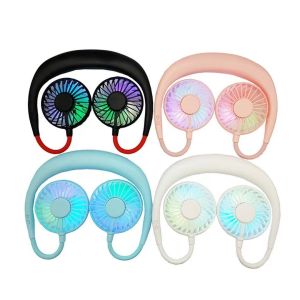 **พัดลมมินิ พัดลมพกพา พัดลมจิ๋ว แบบคล้องคอพร้อมพัดลม USB ชาร์จคู่ พัดลม เย็นสบาย คลายร้อน**