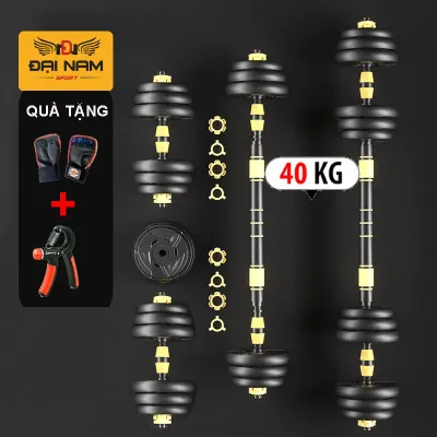 Bộ Tạ Tay Đa Năng Điều Chỉnh 40kg Thế Hệ Mới 5 In 1 Kèm Phụ Kiện Tạ ẤmSiêu Bền Chính Hãng Đại Nam Sport + Tặng Kèm Găng Tay Tập Tạ Và Kìm Bóp Tay