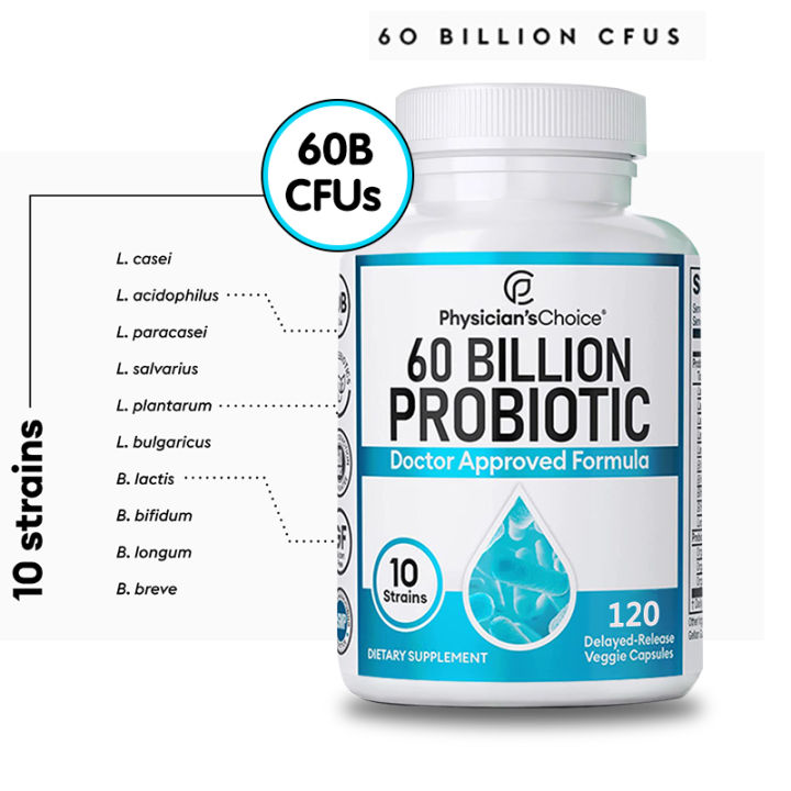 60 Billion Probiotics Doctor Approved Formula 120 Delayed Release ...