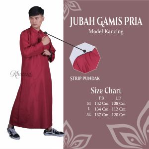 Gamis Pria Jubah Model Kancing Lengan Panjang Polos Reguler