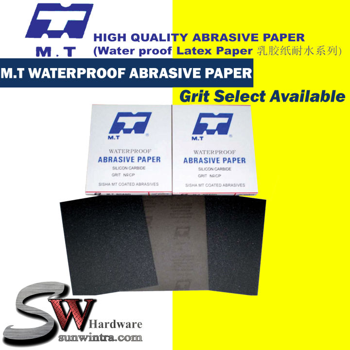MT Waterproof Abrasive Sand Paper (9" x 11") Grit Selection Available Lazada