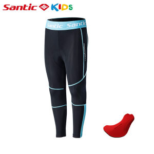 Santic Kids Cycling Pant Shockproof 4D Padded Boy Girl Breathable Training Sports Balance Bike Trouser Tights