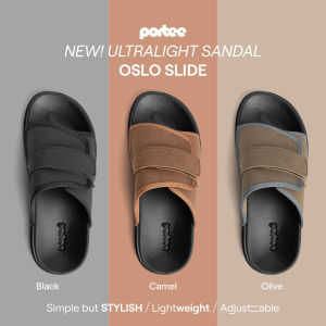 Sandal Pria Wanita Oslo Slide Black - Sandal Slop Casual Suede | Santai Harian Nongkrong | Slip on