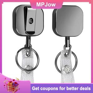 【MPJow】 1PC 680MM Reinforced Steel Wire Cord Heavy Duty Metal Retractable Carabiner Keychain Belt Badge Reels Clip