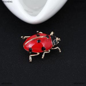 [COD] WEICHENG Fashion Red Ladybug Insect Brooches Beetle Pin Scarf Corsage Jewelry Gift