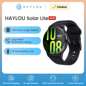New HAYLOU Solar Lite Voice Calling Smart Watch 1.38" HD Screen Smartwatch 24H Health Monitor 100+ Sports Modes 100+ Watch Faces