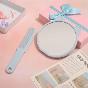 Zaman Now - Cermin Sisir 2 in 1 / Cermin Kucing Minimalis / Cermin Rias Genggam / Cermin dengan Sisir / Cermin Rias Unik