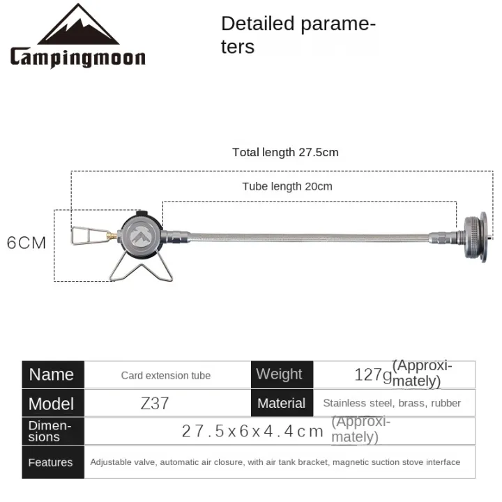 Campingmoon%20Gas%20Stove%20Adapter%20Burner%20Nozzle%20Type%20Portable%20Standard%20Butane%20Fuel%20Gas%20Canister%20Hose%20Extension%20Tube%20Propane%20Cylinders%20External%20Direct%20Adaptor%20Tube%20Gas%20Stove%20Connector%20Outdoor%20Camping%20Hiking%20Travel%20Heavy%20Duty%20Original%20Camping%20Moon%20-%20Image%206