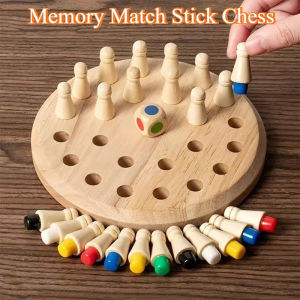 Wooden Memory Match Stick Chess Game Color Memory Chess Funny Block Board Game Baby Education Toys