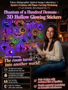 Halloween 3D Night Light/Hollow Design Glowing Wall Sticker/3D Shadow Effect/Easy Installation/Perfect For Halloween Party Decoration