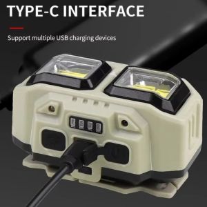 NALANILI USB có thể sạc lại Đèn pha LED COB Nhẹ Cảm ứng mạnh mẽ Đèn pin đội đầu  Đèn làm việc Cắm trại ngoài trời
