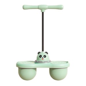 CHCA Cartoon Panda Jumping Ball Toys Double Ball with Handle Elastic Balance Ball Toys Fitness Bouncing Ball Adjustable Grip Kids Bouncy Ball Bouncing Toy