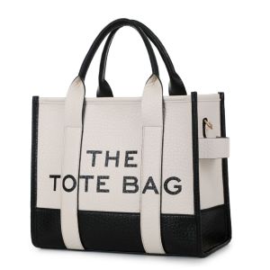 PU leather TheToteBag New style two-tone tote bag Single shoulder messenger bag