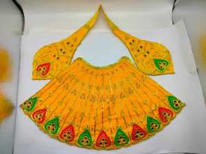 Traditional Lakshmi Durga Devi MATA Dress poshak vastra Cloth lehanga Chunari Puja Item for Idol Statues(Height - 7 inch | Width - 14.5 inch | Pack of 1 pc)