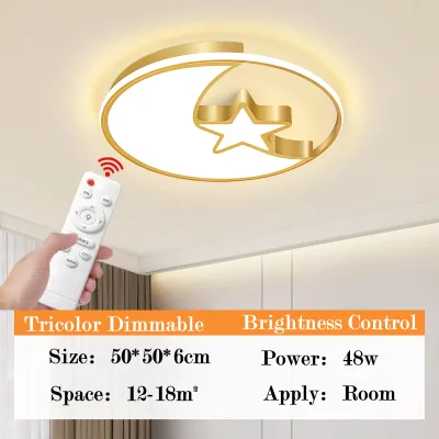 LETOBON Simple and Modern LED Ceiling Lights Modern Metal Material Tricolor Dimmable Remote Control LED Ceiling Lamp Indoor Lighting Bedroom Light Living Room Light Room Light Home Light
