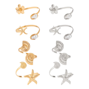 Unique Geometric Starfish Arm Cuff Bracelet Adjustable Opening Punk Style Iron For Women