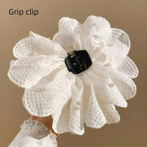 🔥🔥🔥adae Pháp-Phong Cách Trắng Hoa Ren Đuôi Ngựa Kẹp Tóc Cho Phụ Nữ Cô Gái Ngọt Ngào Móng Vuốt Tóc Mũ Nón Thời Trang Đa Năng Phụ Kiện Tóc