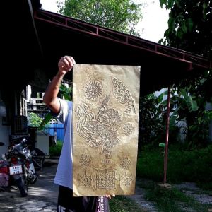 แผ่นทองลงยันต์หนุมาน กว้าง 40 เซน. ยาว. 80 เซน