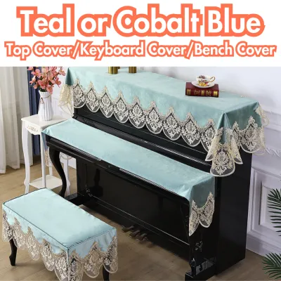Piano Cover Set Keyboard Dust Cover Bench Cover Protective Fabric Duet Seat Elegant Home Decoration Music Instrument