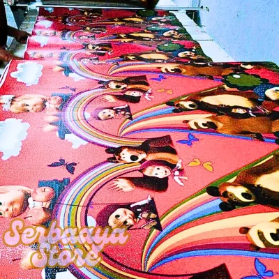 Karpet spons tikar plastik lantai motif karakter matras 120x135x12 ml Random