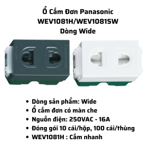(Panasonic) (Chính hãng) Mặt công tắc 1 và 2 chiều mặt ổ cắm mặt thiết bị 123 lỗ màu trắng và đen