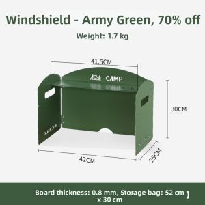 DSFSI Multicolors Outdoor Windproof Board Card Steel 2 Styles Camping Gas Stove Windshield Board  Foldable Outdoor Cooking