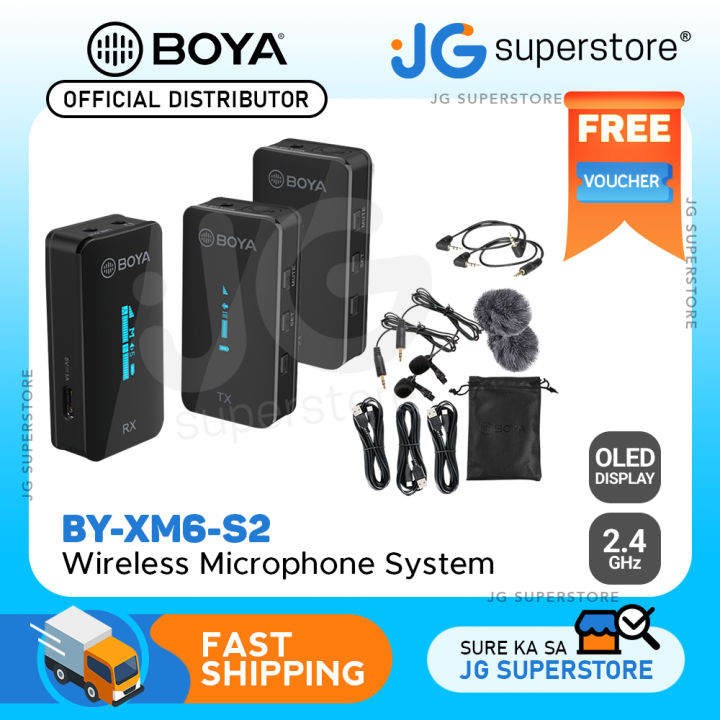 Boya BY XM6 S2 2.4GHz Dual Wireless Lavalier Microphone System Kit