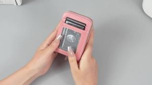 Hot-selling Multi-color Zipper Credit Card Holder 12 Card slot anti-theft wallet for women small card holder card case [ Free Shipping ]