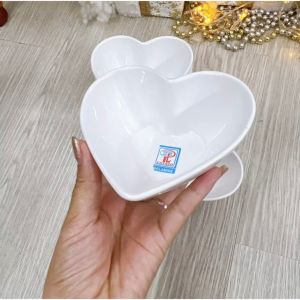 Bộ Chén Trái Tim đựng chè Muỗng FATACO Melamine Cao Cấp chống vỡ dùng tiệc thôi nôi đầy tháng bàn cúng