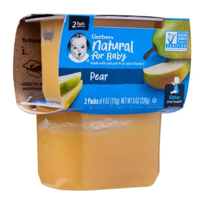 Gerber 2nd Foods Natural For Baby - Pear Baby Food Sitter 6+M