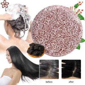 Anti-hair Loss Shampoo Soap He Shou Wu Fashion Natural Hair Darkening Shampoo Bar [Pretty Sakura]