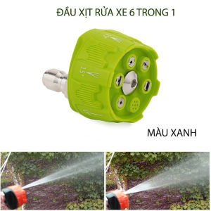 Đầu rửa xe 6 chế độ phun áp lực cao gắn súng rửa xe đầu kết nối nhanh 1/4 Inch bằng inox các đầu phun bằng inox