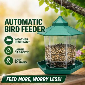 Lucky DAYS.my Aikenn Outdoor Hanging Bird Feeder Automatic Gravity Seed Dispenser Waterproof Large Capacity