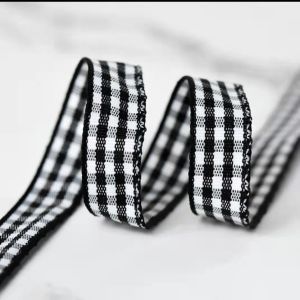 1ROLL Pita Kotak-Kotak 1cm - Ribbon Square- Pita Kado PS006