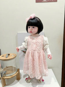 Set váy công chúa bé gái ren tay dài 2 chi tiết áo + váy dễ thuơng cho bé gái