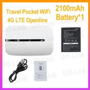 Pocket Wifi Wireless Router Modem 4G LTE Portable WiFi for Travel Compatible with all SIM cards such as Dito Gomo Globe 2100mAh Battery included (2pcs) Broadband 150Mbps