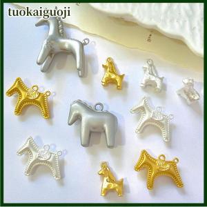 tuokaiguoji จี้รูปม้าสีเงินน่ารัก1ชิ้นสำหรับทำเครื่องประดับต่างหูสร้อยคอสร้อยข้อมืออุปกรณ์ DIY