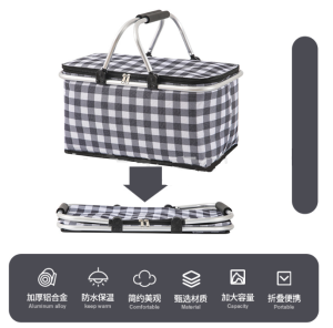 New Picnic Basket Foldable Picnic Mat outdoor Blanket picnic bag Camping Cooler Bag Bakul Berkelah food Storage Cold Storage Basket Office Use Storage