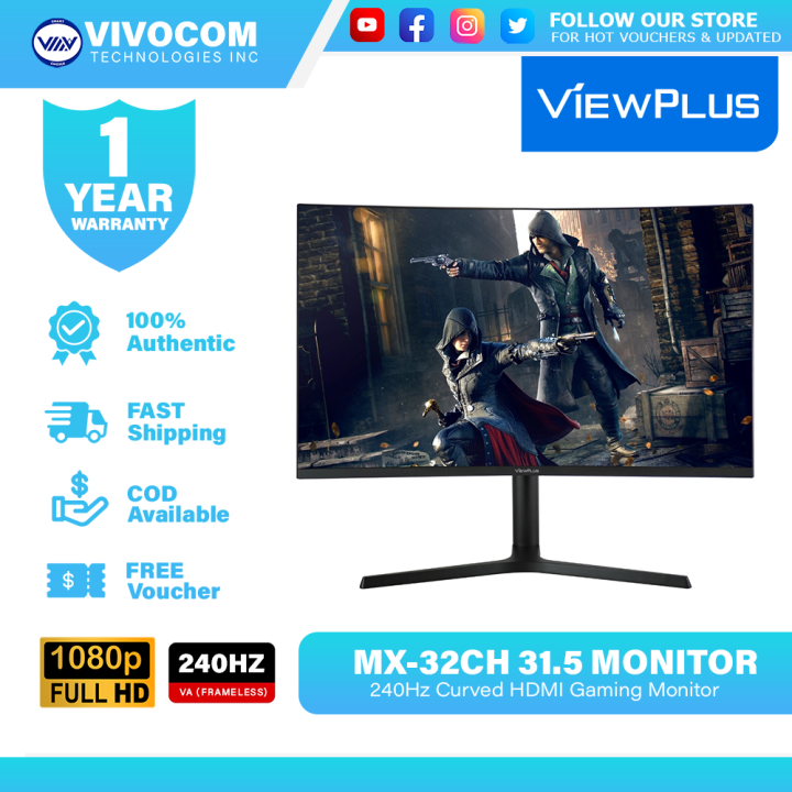 Viewplus MX-32CH 31.5" 1920x1080 1ms 240Hz Curved HDMI Gaming Monitor ...