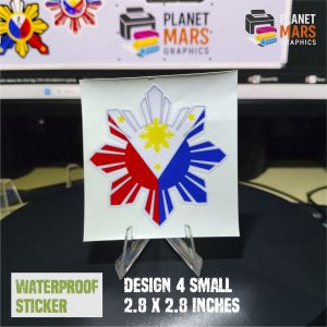 3 STARS AND A SUN PH FLAG DESIGN WATERPROOF STICKER FOR MOTORCYCLE CAR