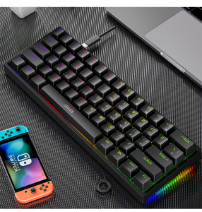 คีย์บอร์ด คีบอร์ดเกมมิ่ง Mechanical Keyboard (Blue switch) คีย์บอร์ดเกมมิ่ง คีย์บอร์ดไทย Keyboard Gaming 61Key คีย์บอร์ดมีไฟ คีย์บอร์ดมีเสียง คีย์บอร์ดเล่นเกมส์ คีบอร์ดบลูสวิต คีย์บอร์ดเกมมิ่ง คีย์บอร์ดมีสาย คีย์บอร์ดกดเสียงดัง (ฟรี สติ๊กเกอร์ภาษาไทย)