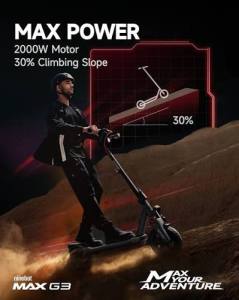 Xe Điện Scooter Segway Ninebot MAX G3 tốc độ tối đa 25km - 40km/1h phạm vi di chuyển 50km