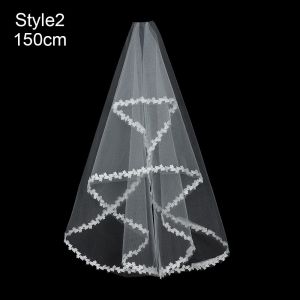 DOHOHO Elegant Short Simple Two Layer Photo Veil Womens Tulle Wedding Veil Bridal Veil Lace Edge