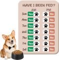 Dog Feeding Reminder, Dog Fed Sign Tracker -Daily Am/Pm Chart Slider Sign forFeeding and Pill Reminder, Easy to Use On Fridge Or Wall with Adhesive and Magnet,Pet Supplies. 